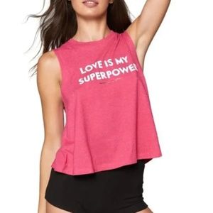 Spiritual Gangster Love Is My Superpower Crop Tank, Size XS